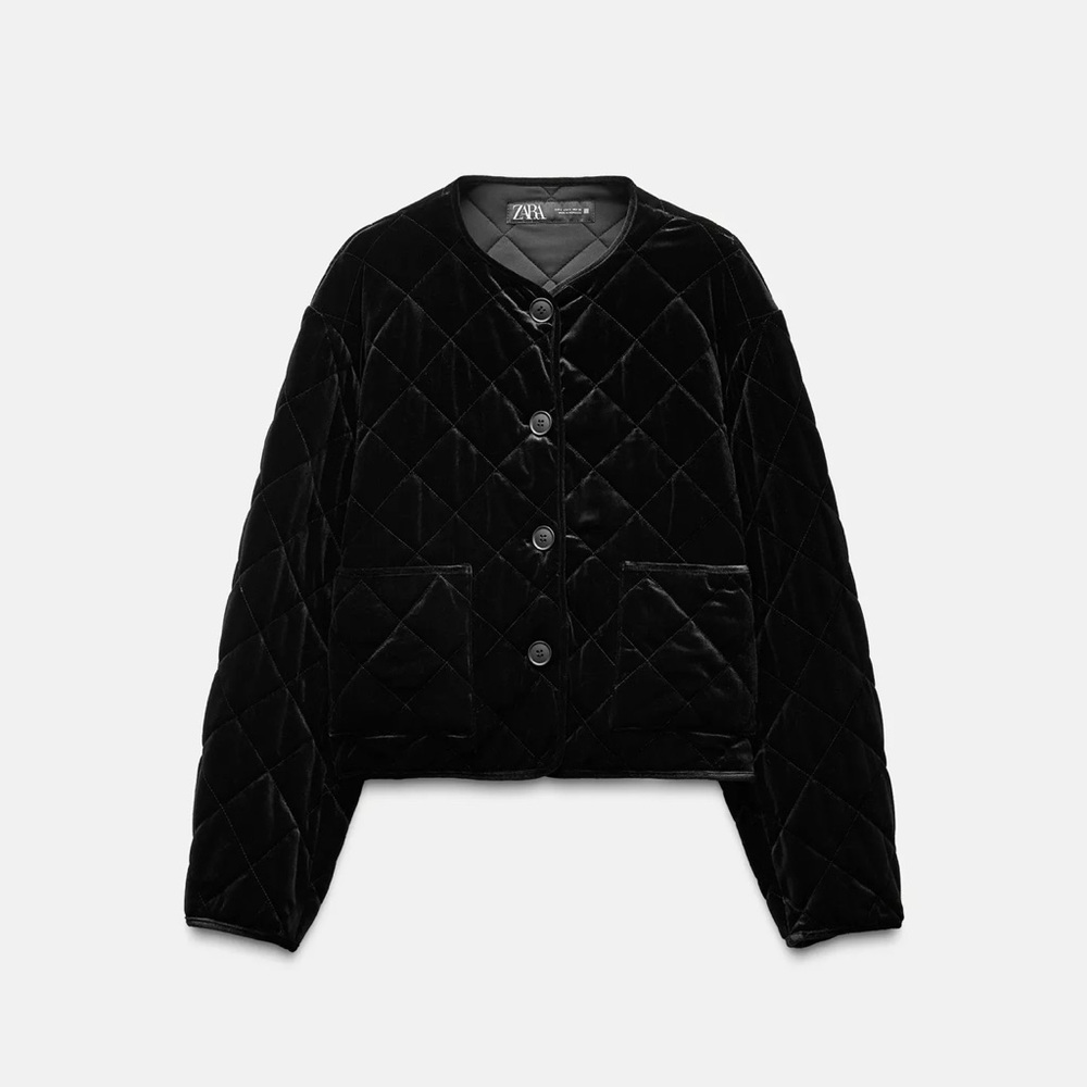Zara Quilted Velvet Jacket